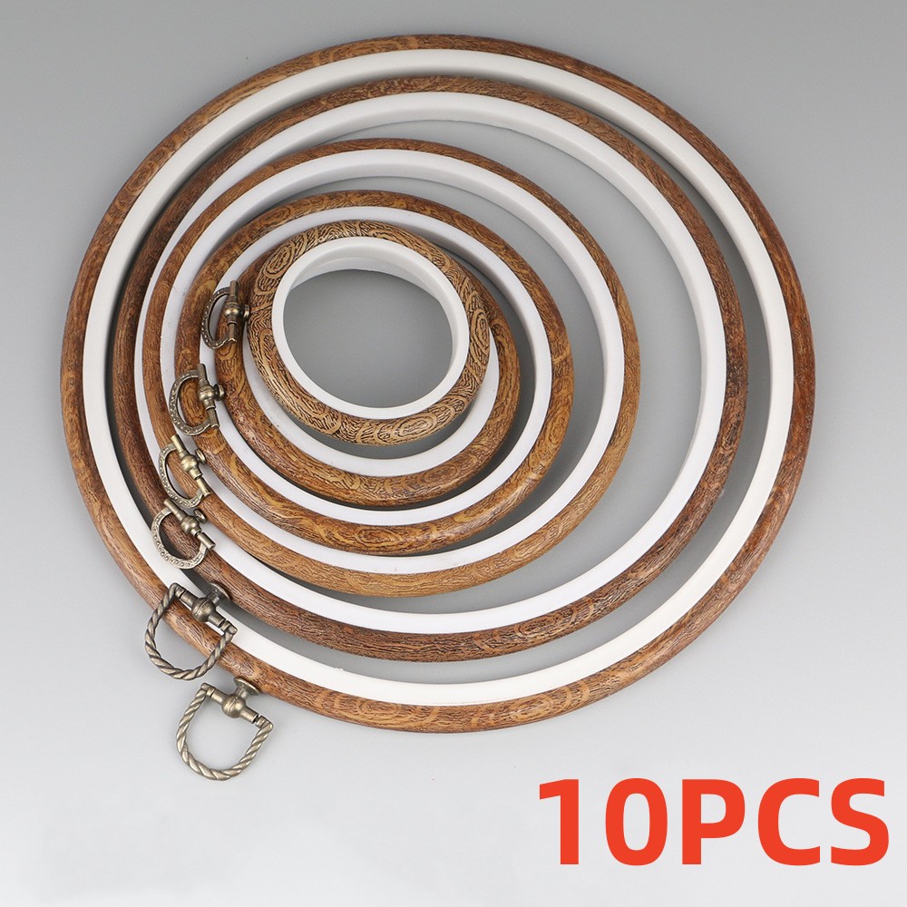 Wood Ring Blank - 10 adet/takım 7.5-26cm yuvarlak ahşap renk